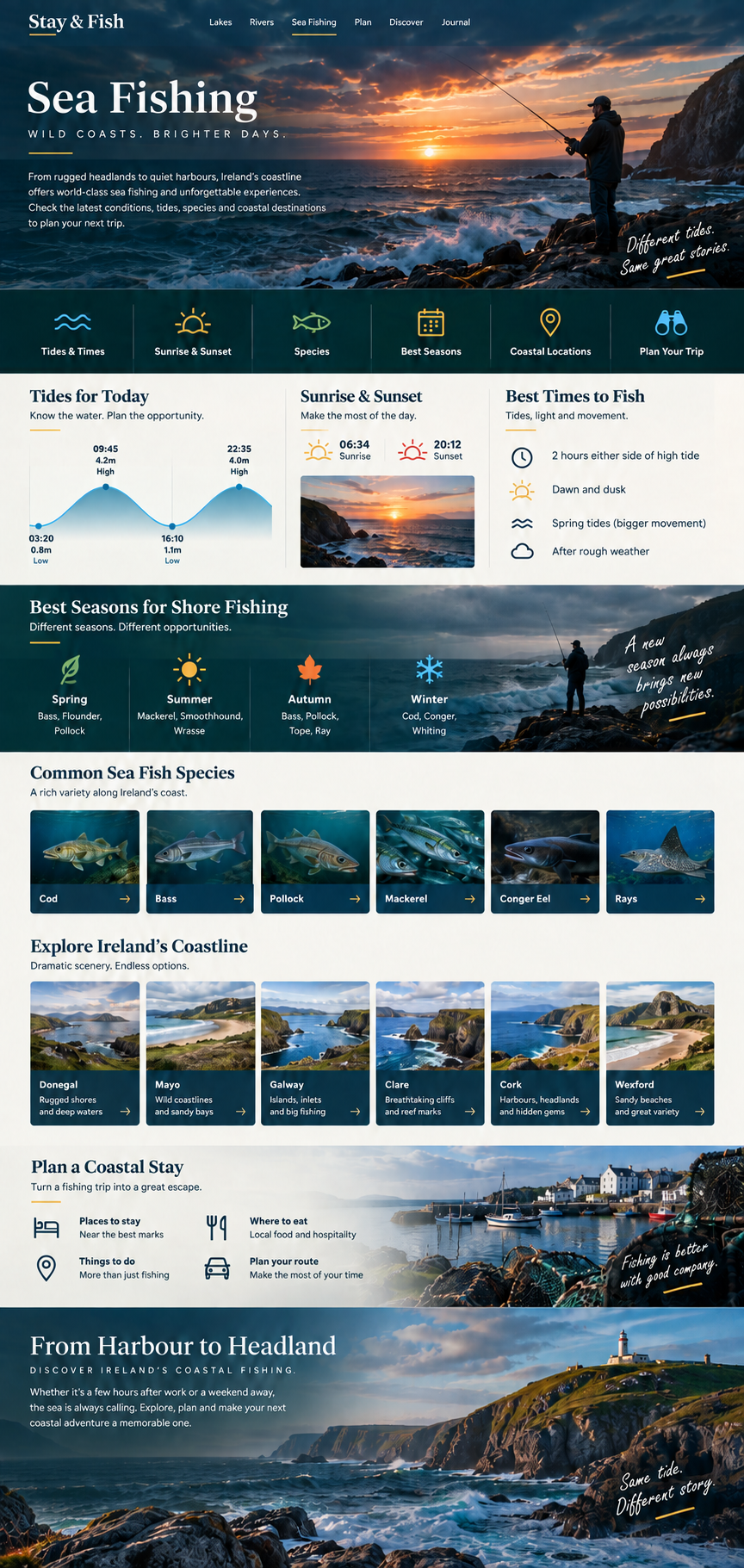 Sea Fishing — a preview of coastal fishing, sea species and planning a coastal Stay & Fish trip.